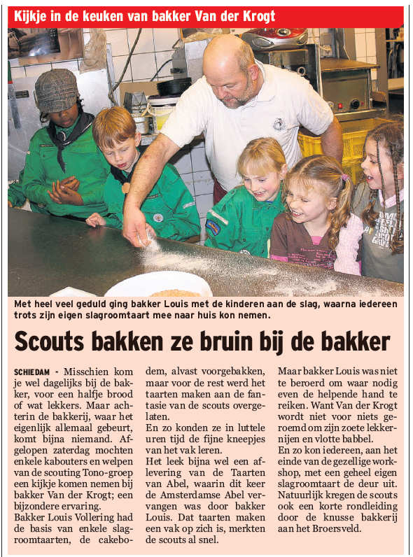 Het artikel op pagina 9 van de Maasstad Weekbladen, editie Schiedam