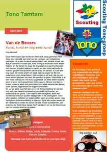 De Tono Tamtam van de april 2022 van de Scouting Tono-groep Schiedam