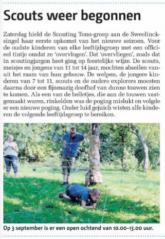 In het Nieuwe Stadsblad van 31 augustus 2016 wordt de seizoensstart gemeld. Foto: Richard Spruit