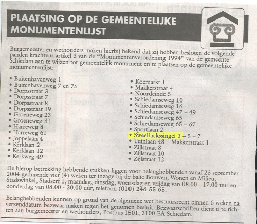 Pagina 2 van Maasstad Weekbladen, editie Schiedam, van 22 september 2004. Gemeenteberichten