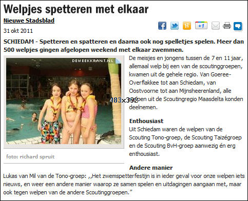Het Nieuwe Stadsblad (Schiedam) kwam met een artikel op hun website.