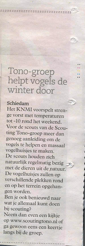 Het artikel in het Nieuwe Stadsblad van 2 februari 2012, pagina 45