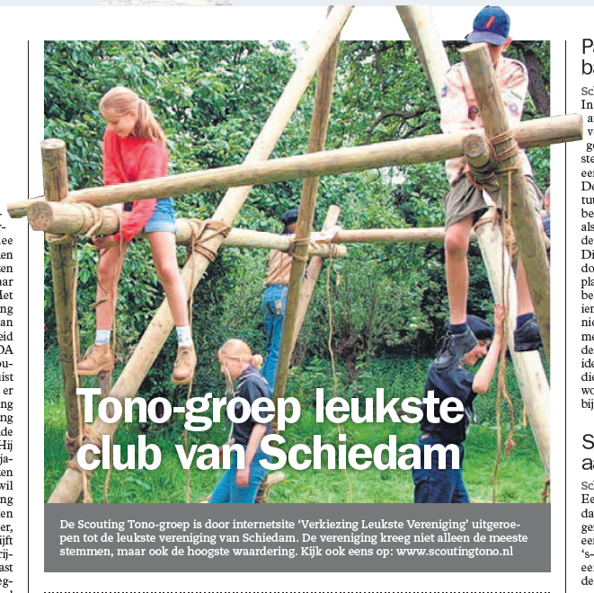 Leukste vereniging van Schiedam: De Scouting Tono-groep