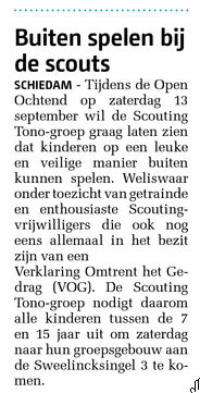Het Nieuwe Stadsblad van 10 september 2014, voorpagina