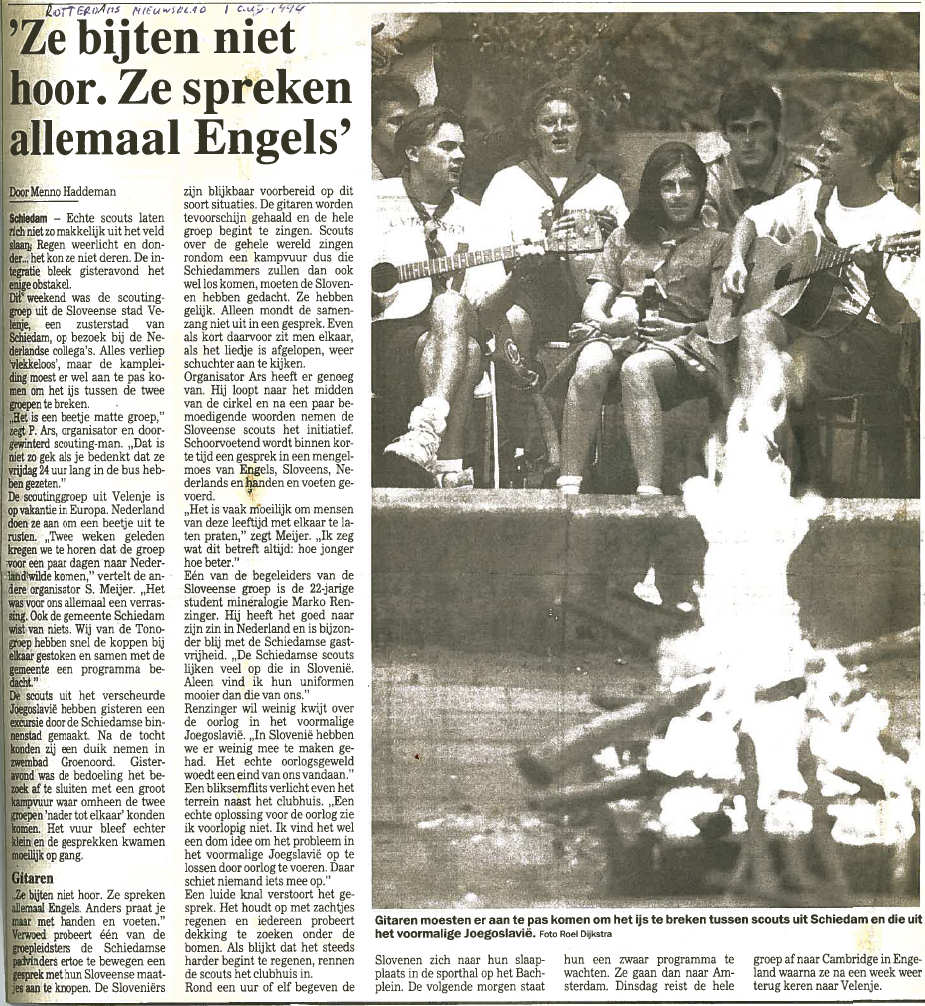 Het Rotterdams Dagblad plaatste op 1 augustus 1994 dit artikel