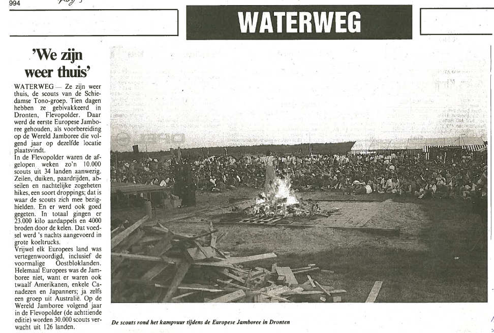  Het Schiedams Nieuwsblad plaatste op 16 augustus 1994 dit artikel