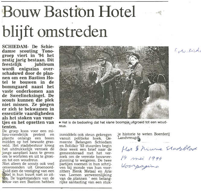 In het Nieuwe Stadsblad  van 19 mei 1994 verscheen dit artikel. Foto: Richard Spruit (Dolfijn)