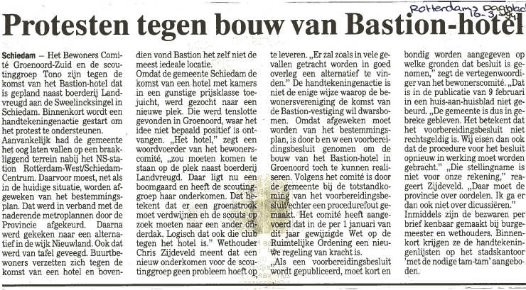  In het Rotterdams Dagblad van 16 maart 1994 verscheen dit artikel
