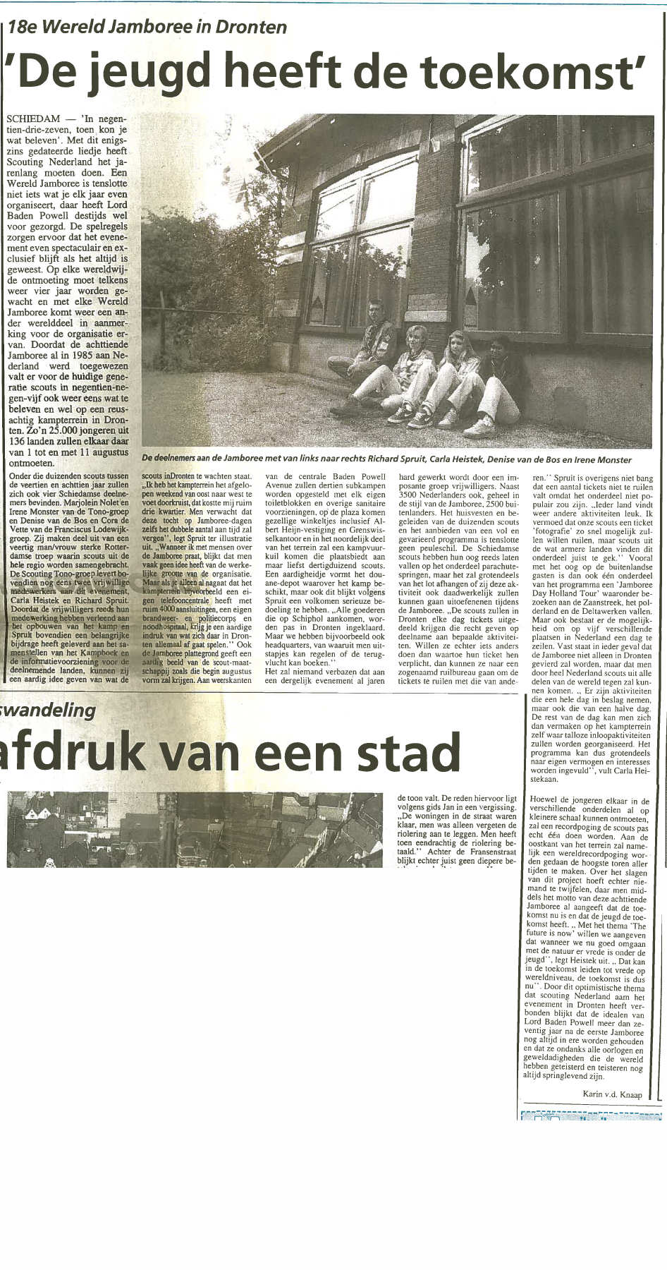 De Maaspost plaatste op 19 juli 1995 dit artikel in haar edities van Schiedam, Vlaardingen en Maassluis