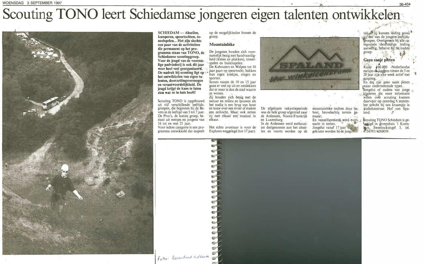 Onbekende krant op 3 september 1997. Foto      van Bernhard van de Linde