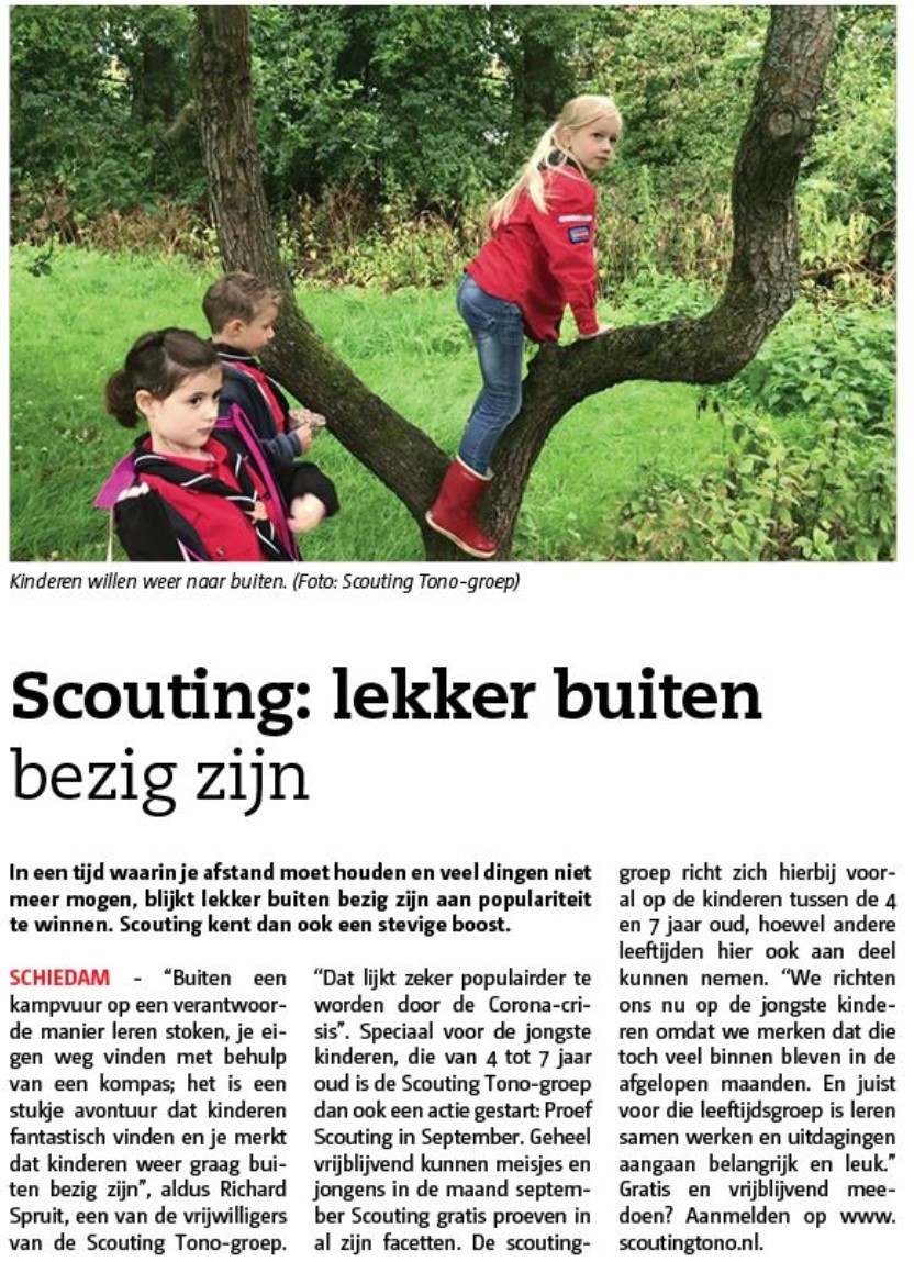 De jongste kinderen van de Scouting Tono-groep lekker buiten bezig - Het Nieuwe Stadsblad van 16 september 2020, pagina 7