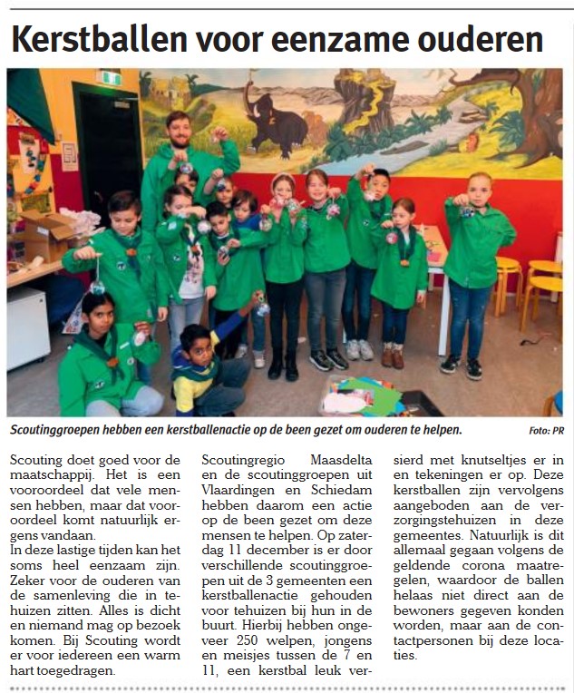 Het Algemeen Dagblad/Rotterdams Dagblad plaatste in de krant van 6 december een update over de subsidieperikelen