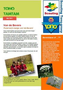De Tono Tamtam van mei 2021 van de Scouting Tono-groep Schiedam / Vlaardingen
