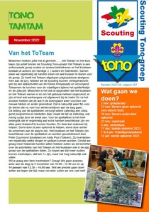 De Tono Tamtam van november 2022 van de Scouting Tono-groep Schiedam